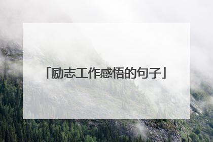 励志工作感悟的句子