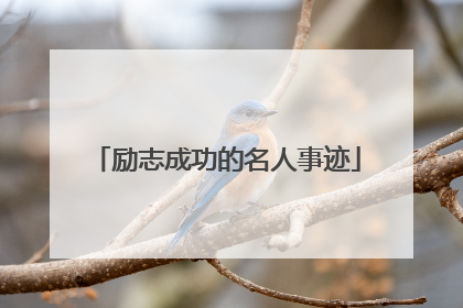 励志成功的名人事迹