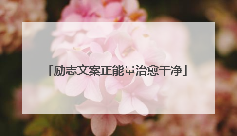 励志文案正能量治愈干净