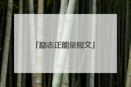 励志正能量短文