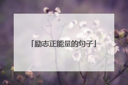 励志正能量的句子