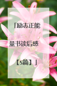 励志正能量书读后感【5篇】