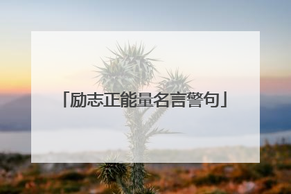 励志正能量名言警句