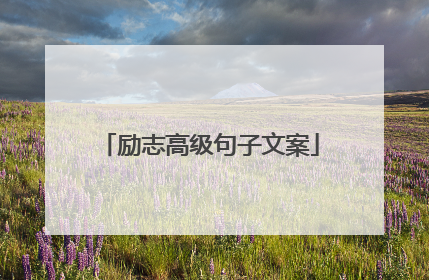 励志高级句子文案