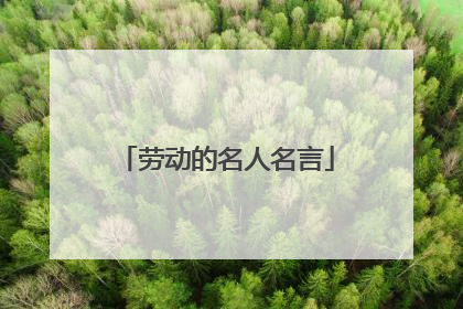 劳动的名人名言