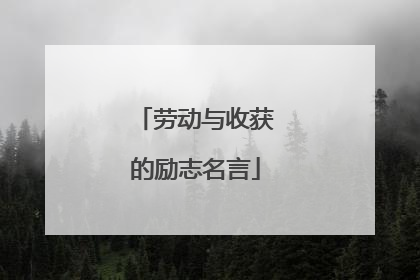劳动与收获的励志名言