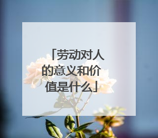 劳动对人的意义和价值是什么