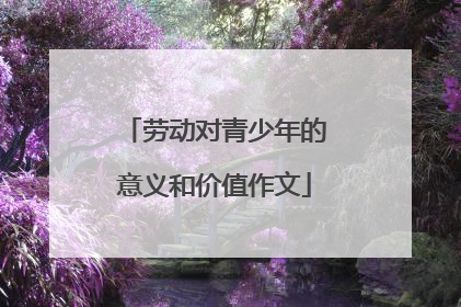 劳动对青少年的意义和价值作文
