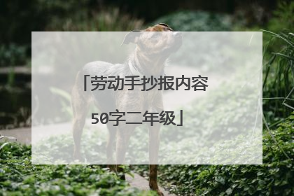劳动手抄报内容50字二年级