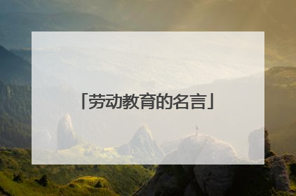 劳动教育的名言