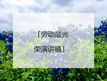 劳动最光荣演讲稿