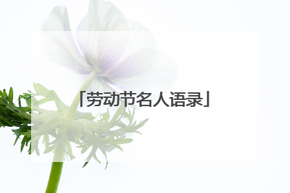 劳动节名人语录