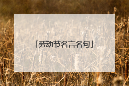劳动节名言名句