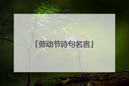 劳动节诗句名言