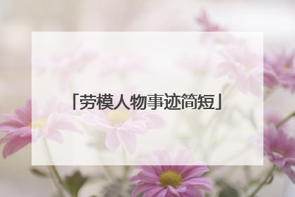 劳模人物事迹简短