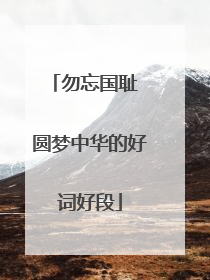 勿忘国耻 圆梦中华的好词好段