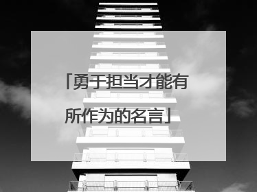 勇于担当才能有所作为的名言