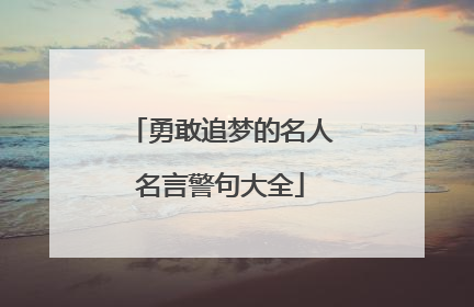 勇敢追梦的名人名言警句大全