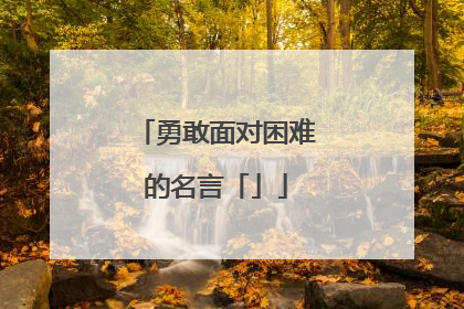 勇敢面对困难的名言「」