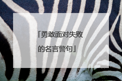 勇敢面对失败的名言警句