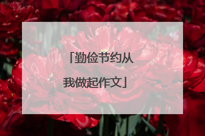 勤俭节约从我做起作文