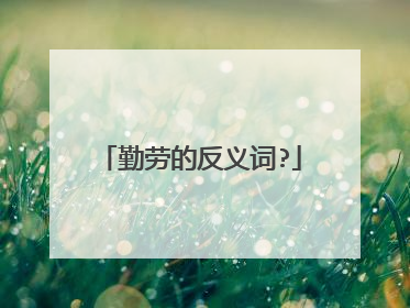 勤劳的反义词?