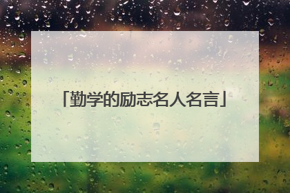 勤学的励志名人名言