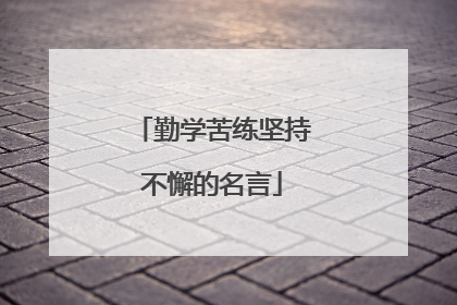勤学苦练坚持不懈的名言