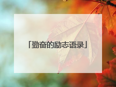 勤奋的励志语录
