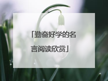 勤奋好学的名言阅读欣赏