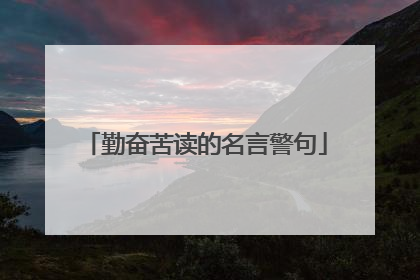 勤奋苦读的名言警句