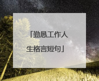 勤恳工作人生格言短句