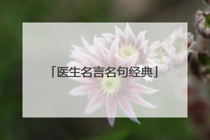 医生名言名句经典