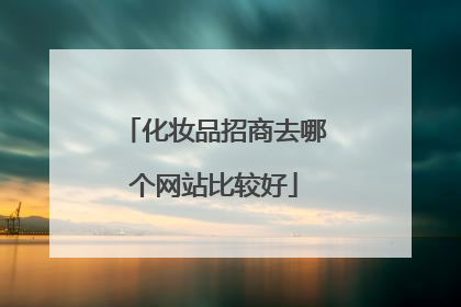化妆品招商去哪个网站比较好