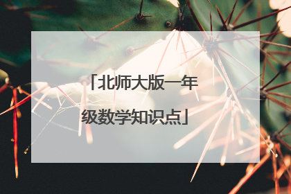 北师大版一年级数学知识点