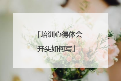 培训心得体会开头如何写