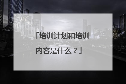培训计划和培训内容是什么？