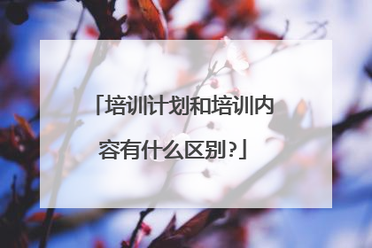 培训计划和培训内容有什么区别?