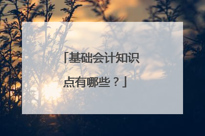 基础会计知识点有哪些?