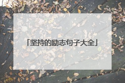 坚持的励志句子大全