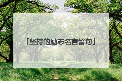 坚持的励志名言警句