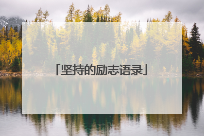 坚持的励志语录
