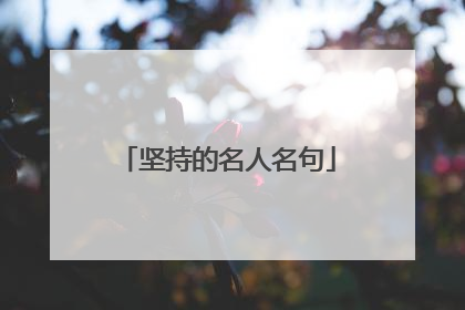 坚持的名人名句