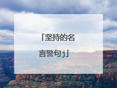 坚持的名言警句j