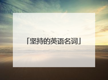 坚持的英语名词
