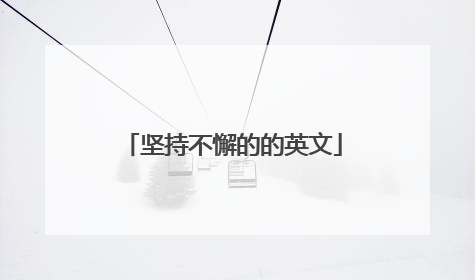 坚持不懈的的英文