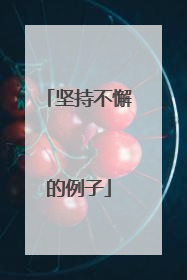 坚持不懈的例子