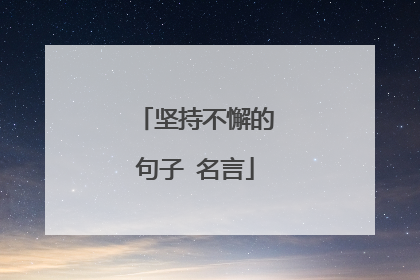 坚持不懈的句子 名言