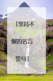坚持不懈的名言警句