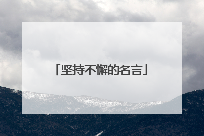 坚持不懈的名言